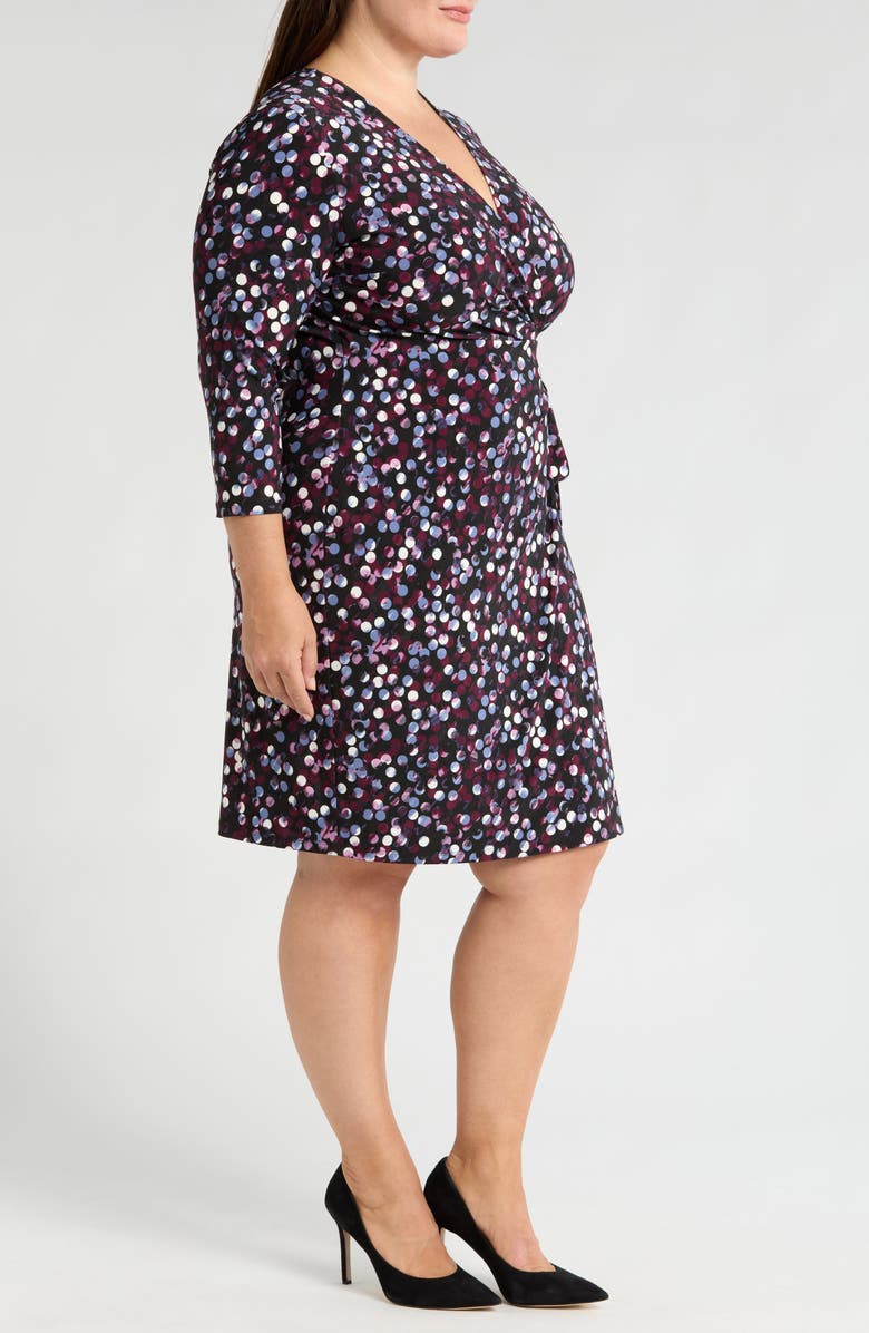 Anne Klein Polka Dot Faux Wrap Dress, Alternate, color, 