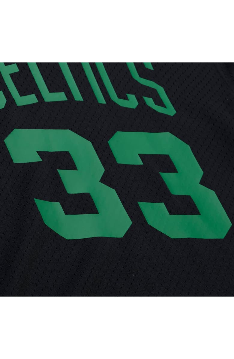 Mitchell & Ness Men's Mitchell & Ness Larry Bird Black Boston Celtics Mesh Name & Number Short Sleeve Hoodie, Alternate, color, Black