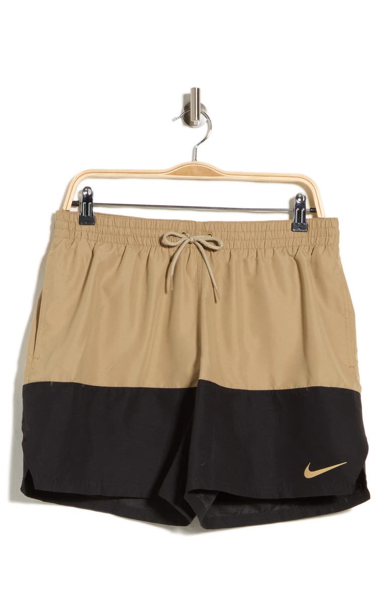 Colorblock Drawstring Volley Shorts, Alternate, color, PARACHUTE BEIGE