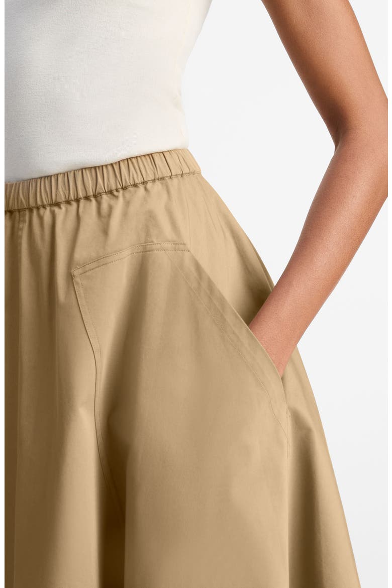 Stretch Cotton Midi Skirt, Alternate, color, DARK BARLEY