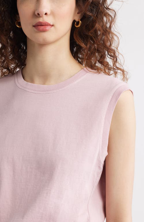 Treasure & Bond Pleat Back Cotton Muscle Tank In Purple Shade
