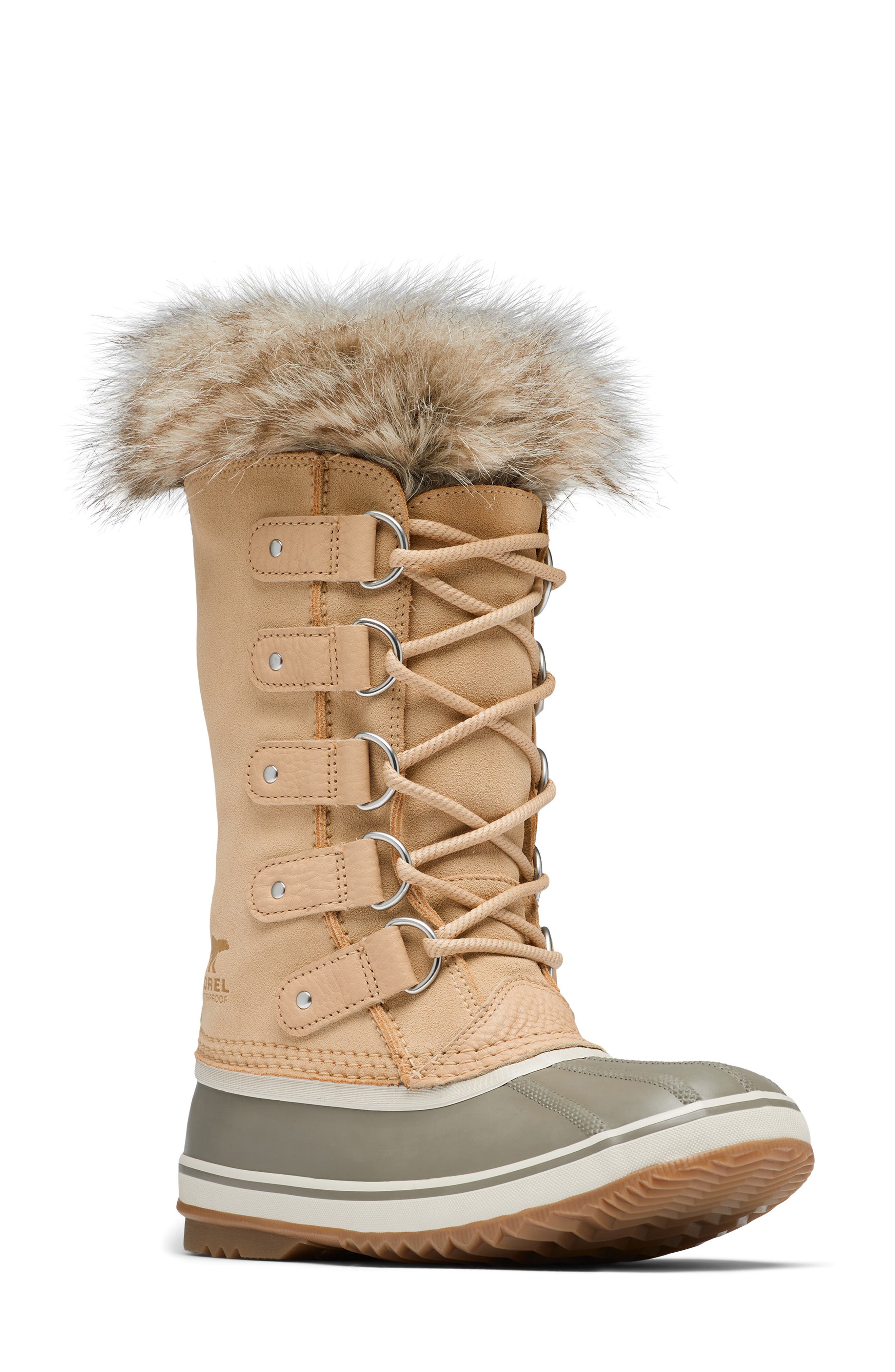 Joan of Arctic Faux Fur Waterproof Snow Boot, Main, color, CERAMIC/ GUM 2