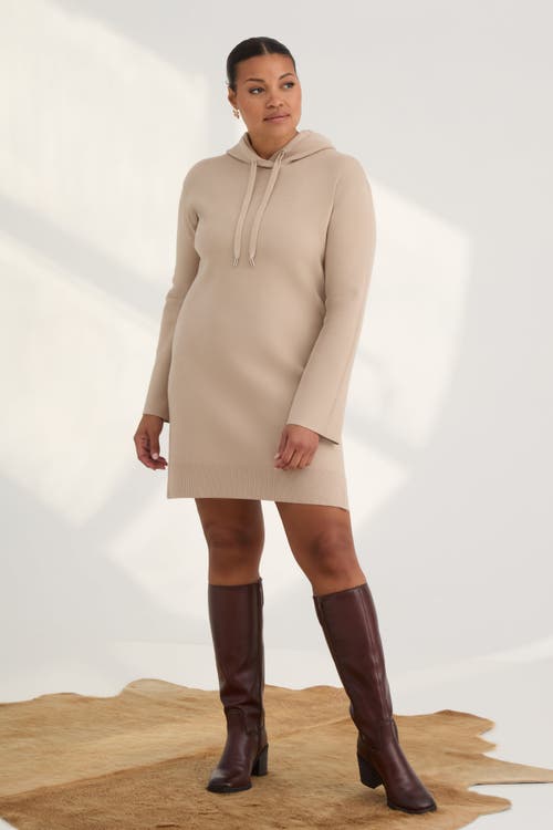 Kada The Sweater Hoodie Mini Dress In Neutral