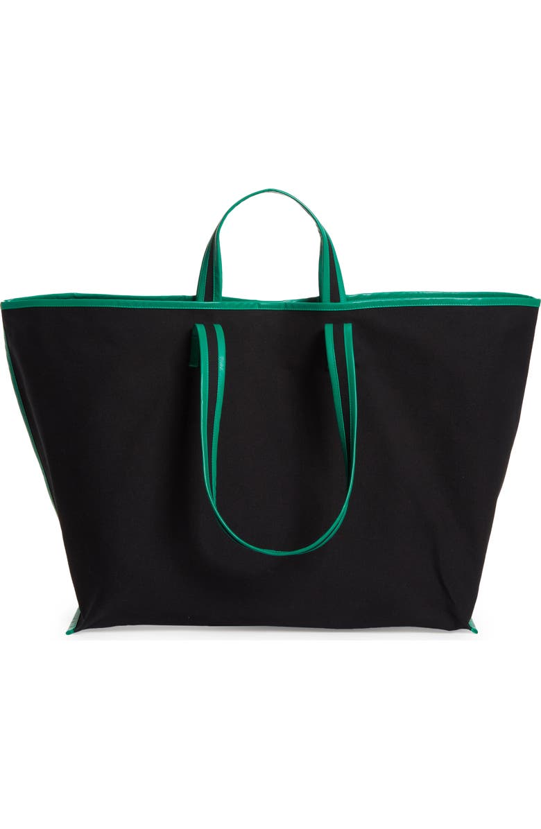 KASSL Large Contrast Trim Canvas Tote, Alternate, color,