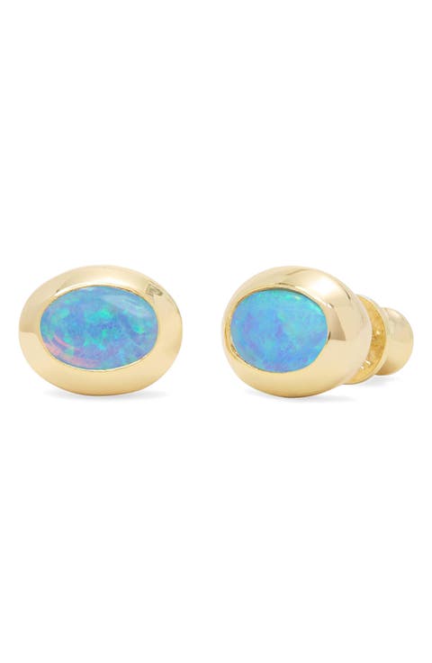 She's a Boss 8mm Simulated Opal Stud Earrings