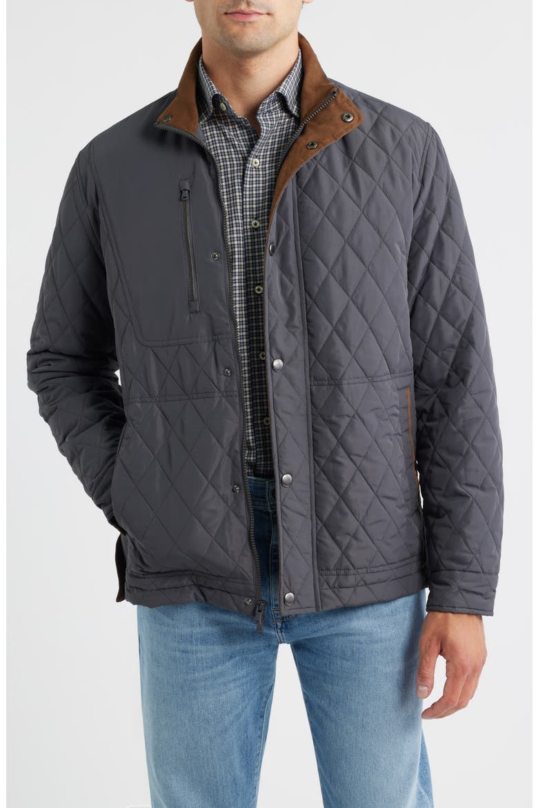 Juno Quilted Jacket, Main, color, DARK GRAY