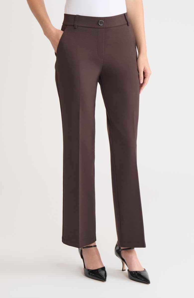 KASPER Pull-On Flare Pants, Alternate, color, Rich Chocolate