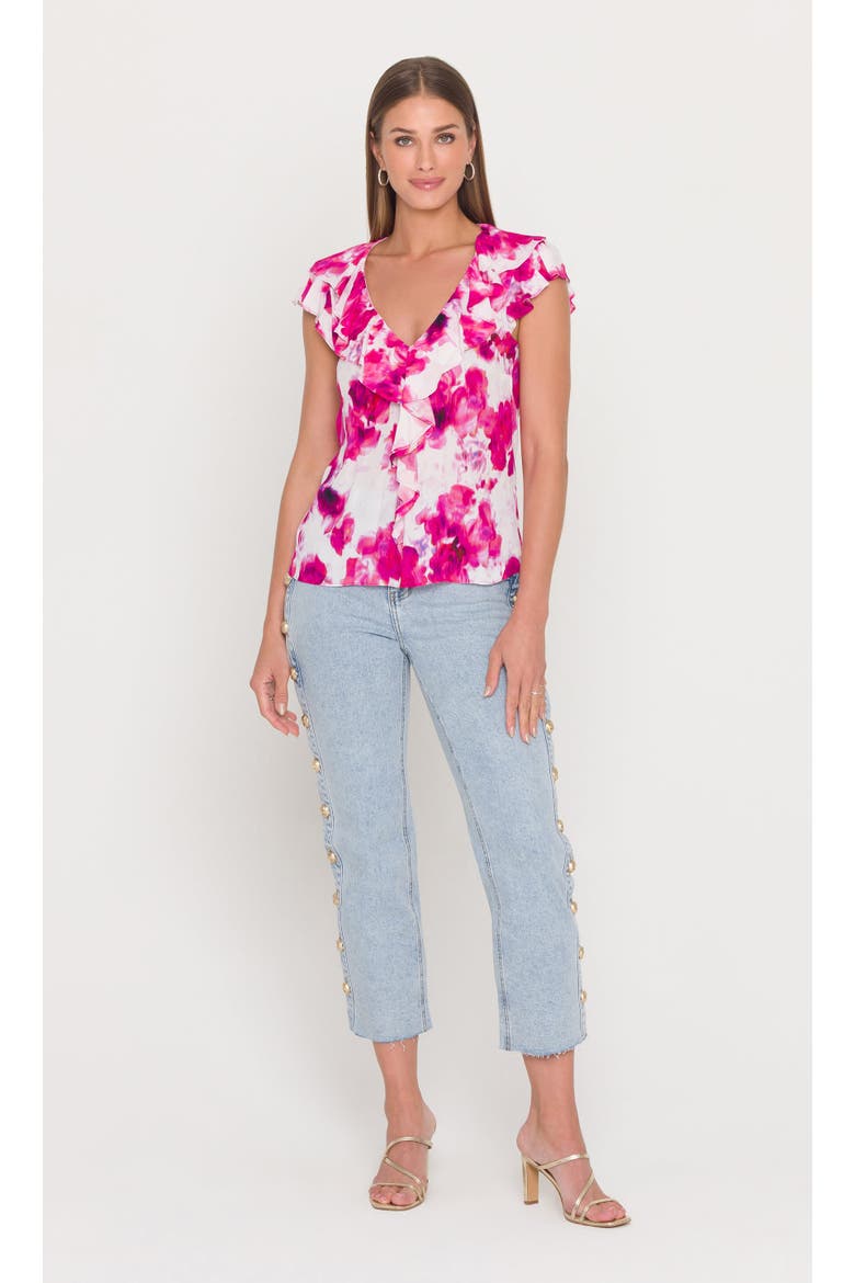 Everheart Georgette Blouse, Alternate, color, Blurry Floral Wh/Pk
