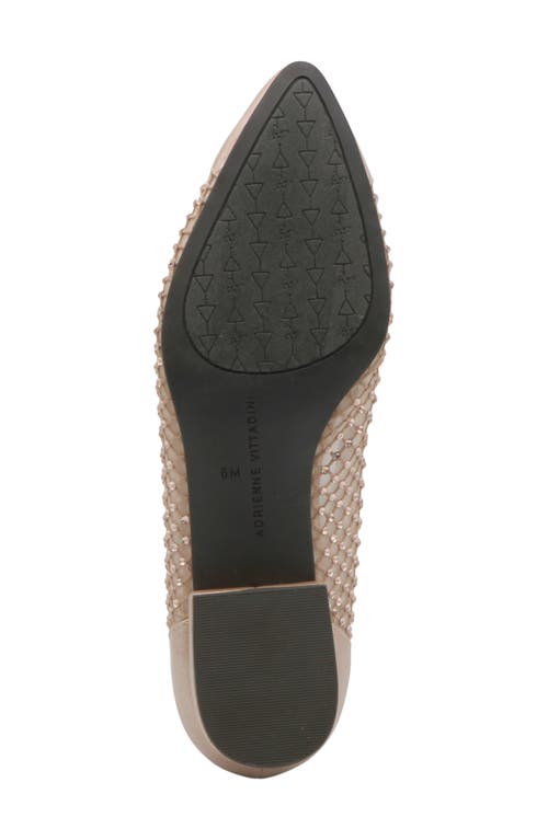 Adrienne Vittadini Patel Crystal Flat In Champagne Mesh