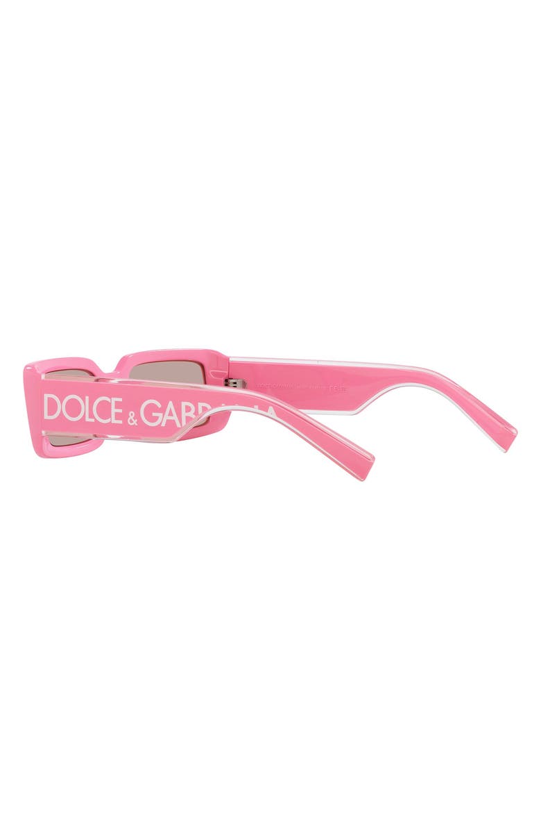 Dolce&Gabbana 53mm Rectangular Sunglasses, Alternate, color, Pink
