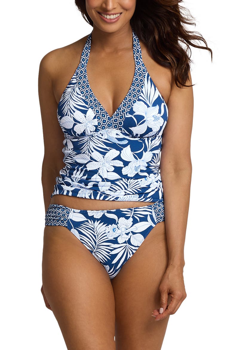 Island Cays Blooms Reversible Tankini Top, Alternate, color, MARE NAVY