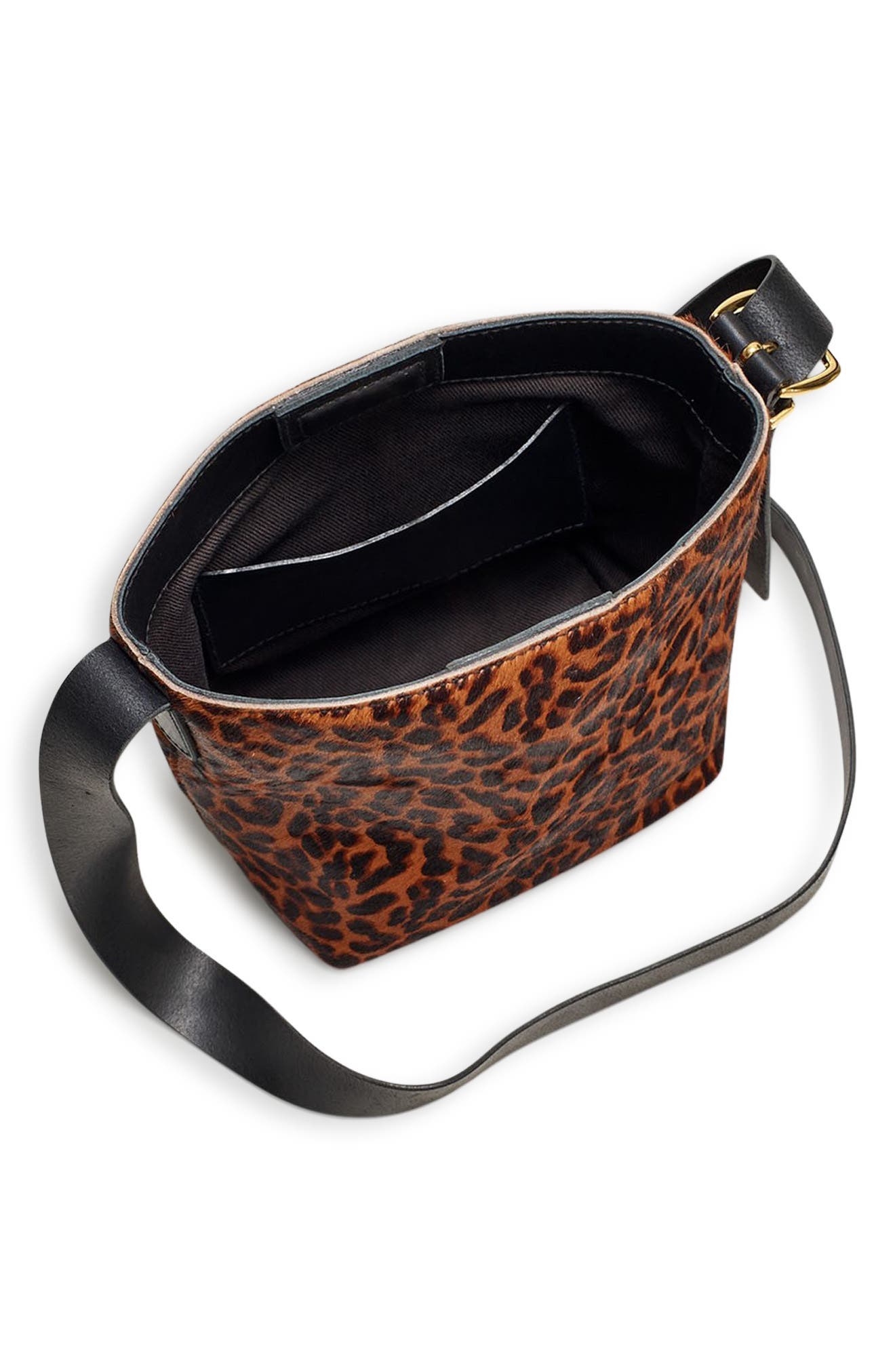 Madewell Genuine Calf Hair Essentials Mini Bucket Bag, Alternate, color, 