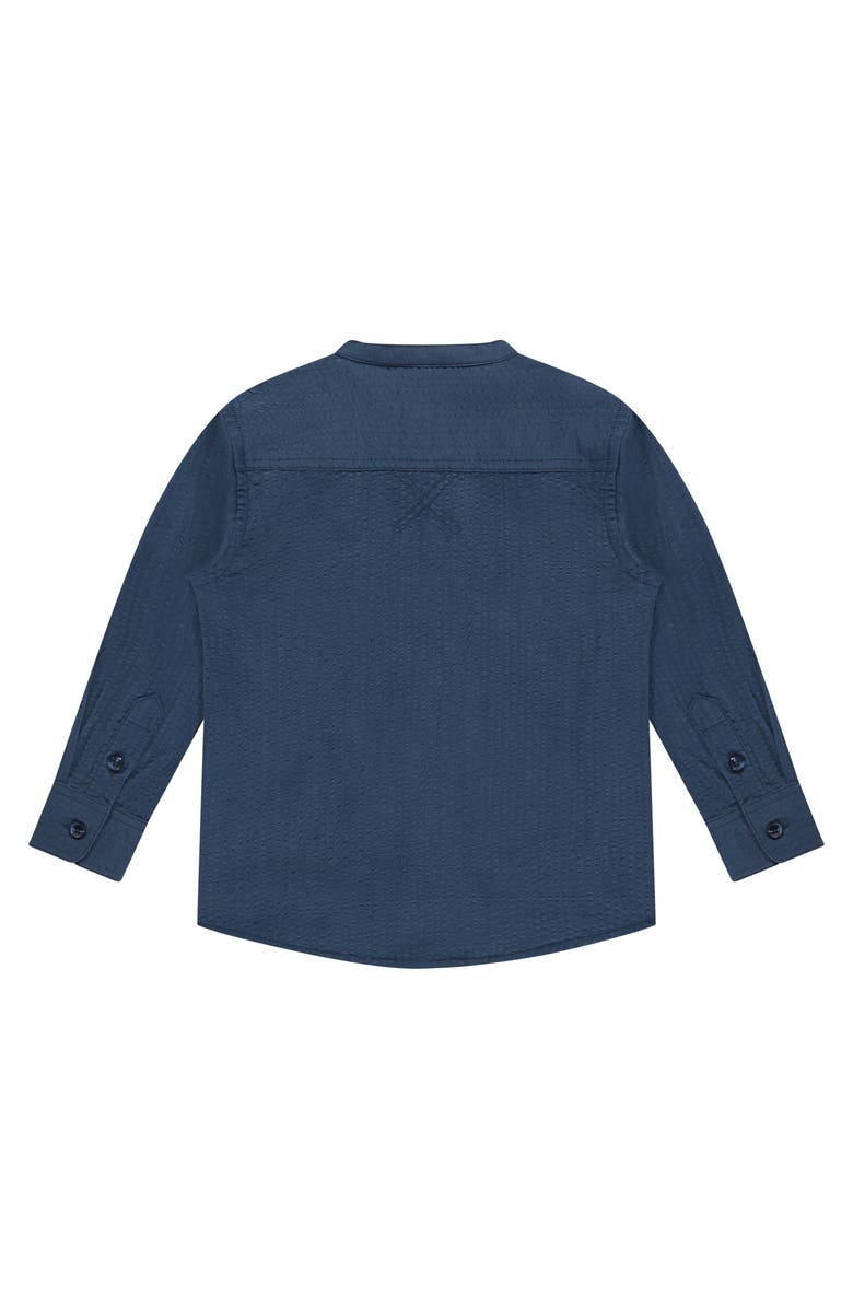 Stains and Stories by Babyface Textured Classic Mock Neck Button Up, Alternate, color, Water