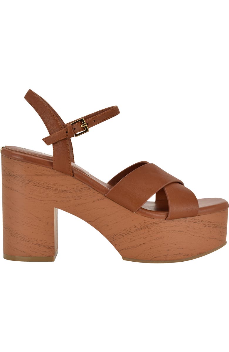 GUESS Qeelin Ankle Strap Platform Sandal, Alternate, color, Dark Natural