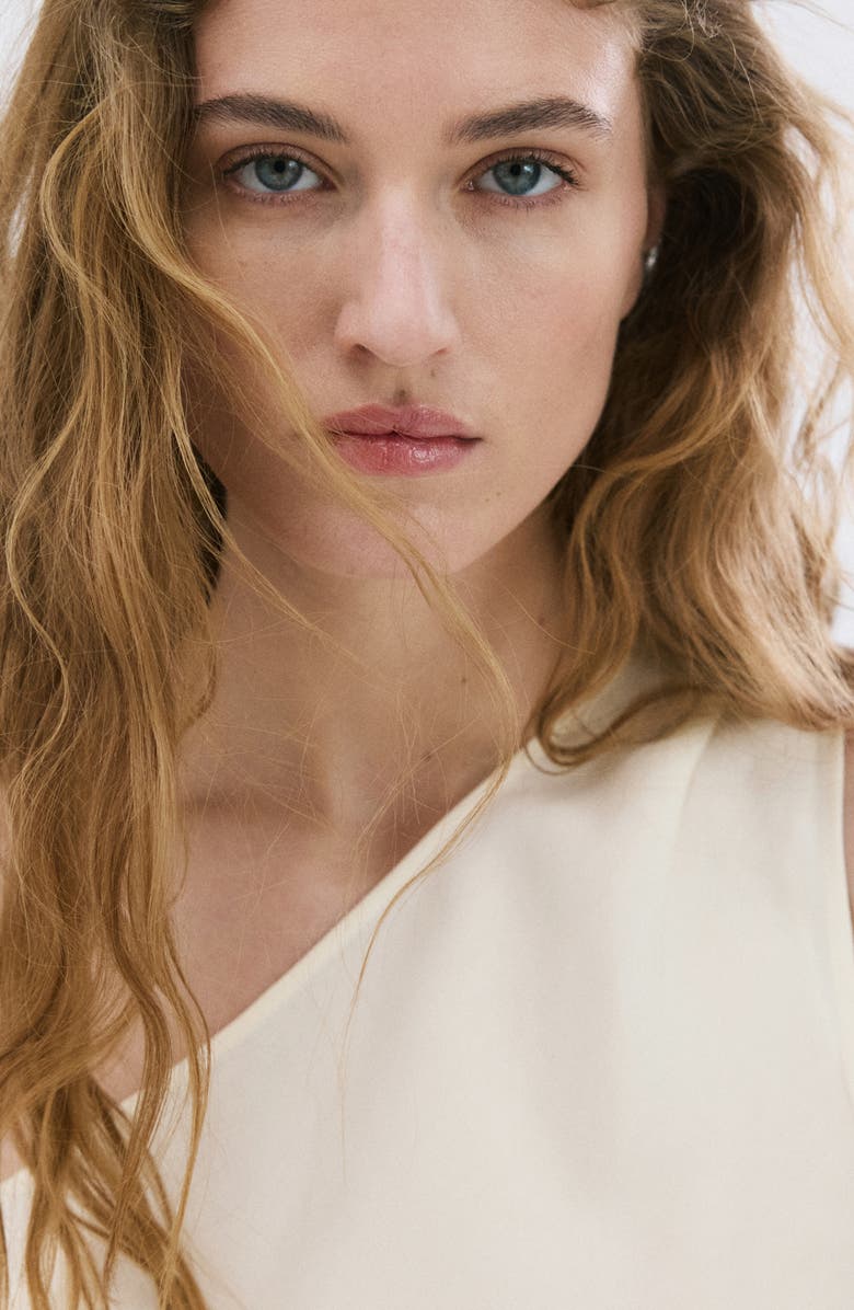 MANGO Asymmetric Lyocell Top, Alternate, color, Off White