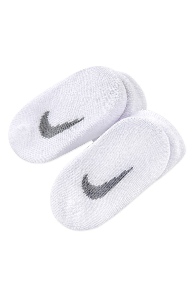 Nike Bodysuit, Pants & Terry Socks Boxed Set, Alternate, color, Dark Grey Heather