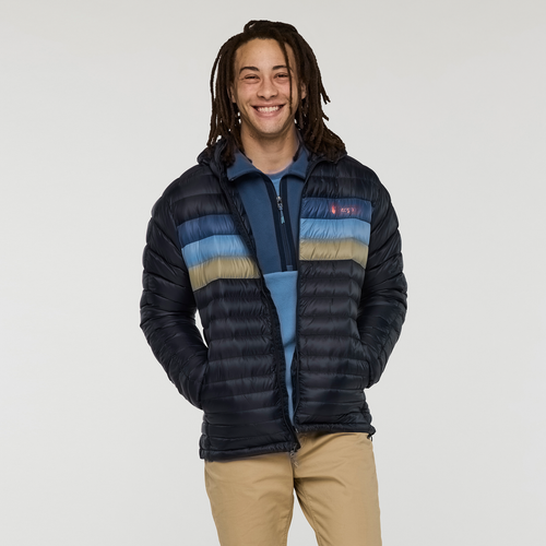 Cotopaxi Fuego Down Hooded Jacket - Men's in Carbon Stripes 