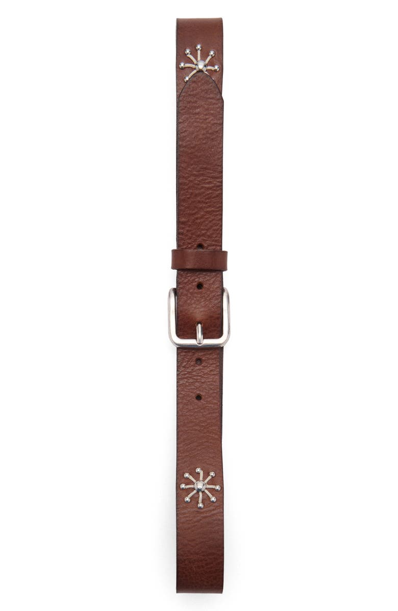MANGO Embroidered Leather Belt, Alternate, color,