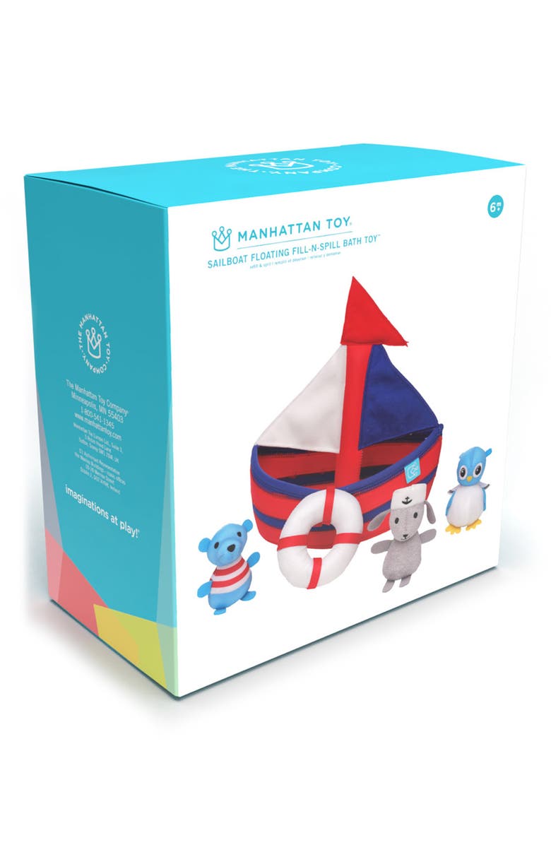 Manhattan Toy Sailboat Fill-N-Spill Bath Toys Playset, Alternate, color, 