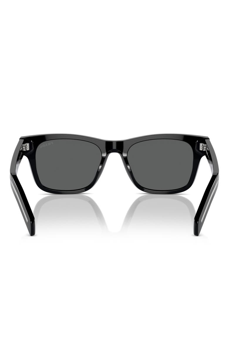 Prada 54mm Rectangular Sunglasses, Alternate, color, Black