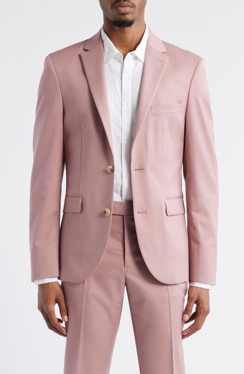 Open Edit Slim Fit Sharkskin Blazer In Pink Timber