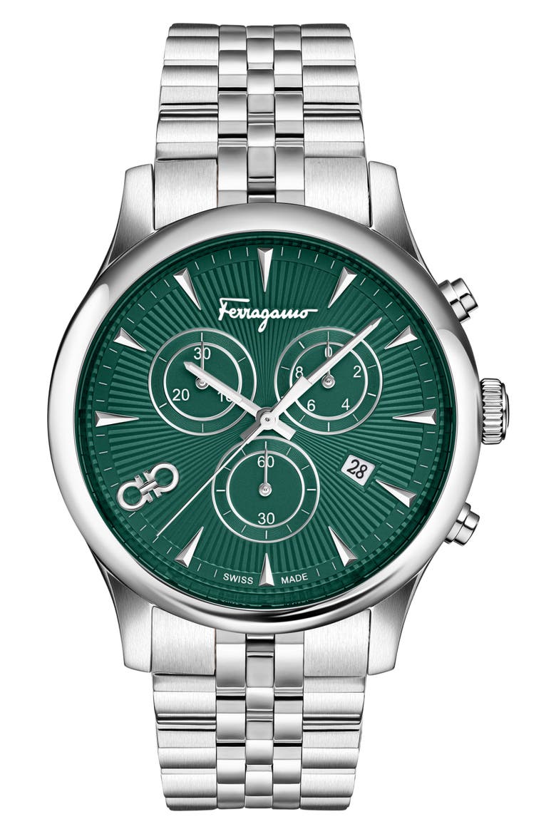 Duo Chronograph Bracelet Watch, 42mm, Main, color, STAINLESS STEEL
