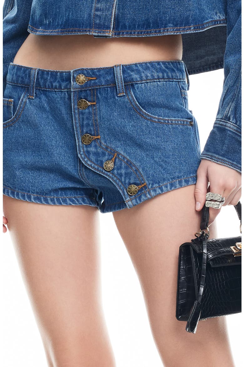 Sundrenched Low Rise Denim Shorts, Alternate, color, MID WASH