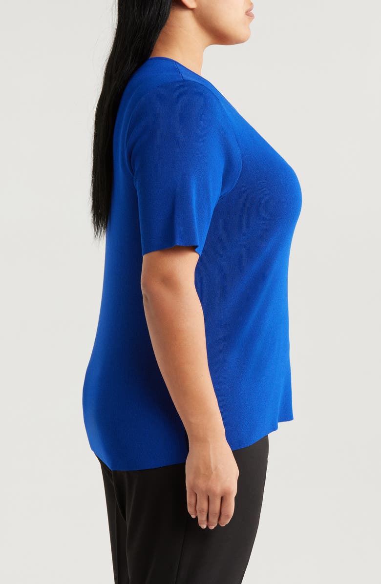 Tahari ASL Short Sleeve Sweater, Alternate, color, Cobalt