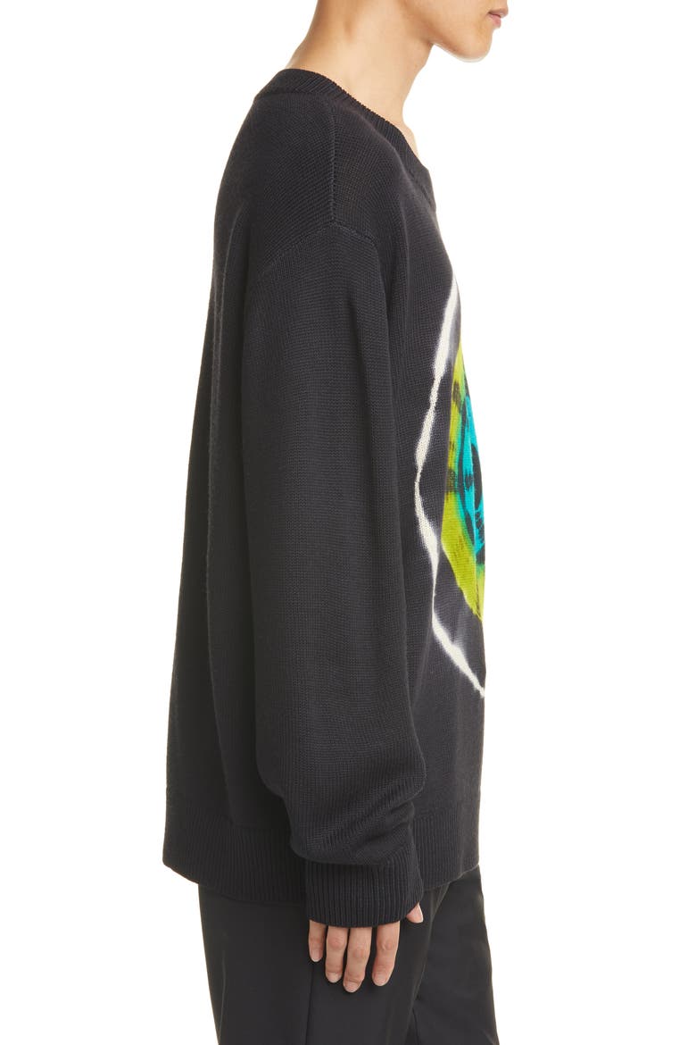 Tie Dye Loose Fit Sweater, Alternate, color, BLACK