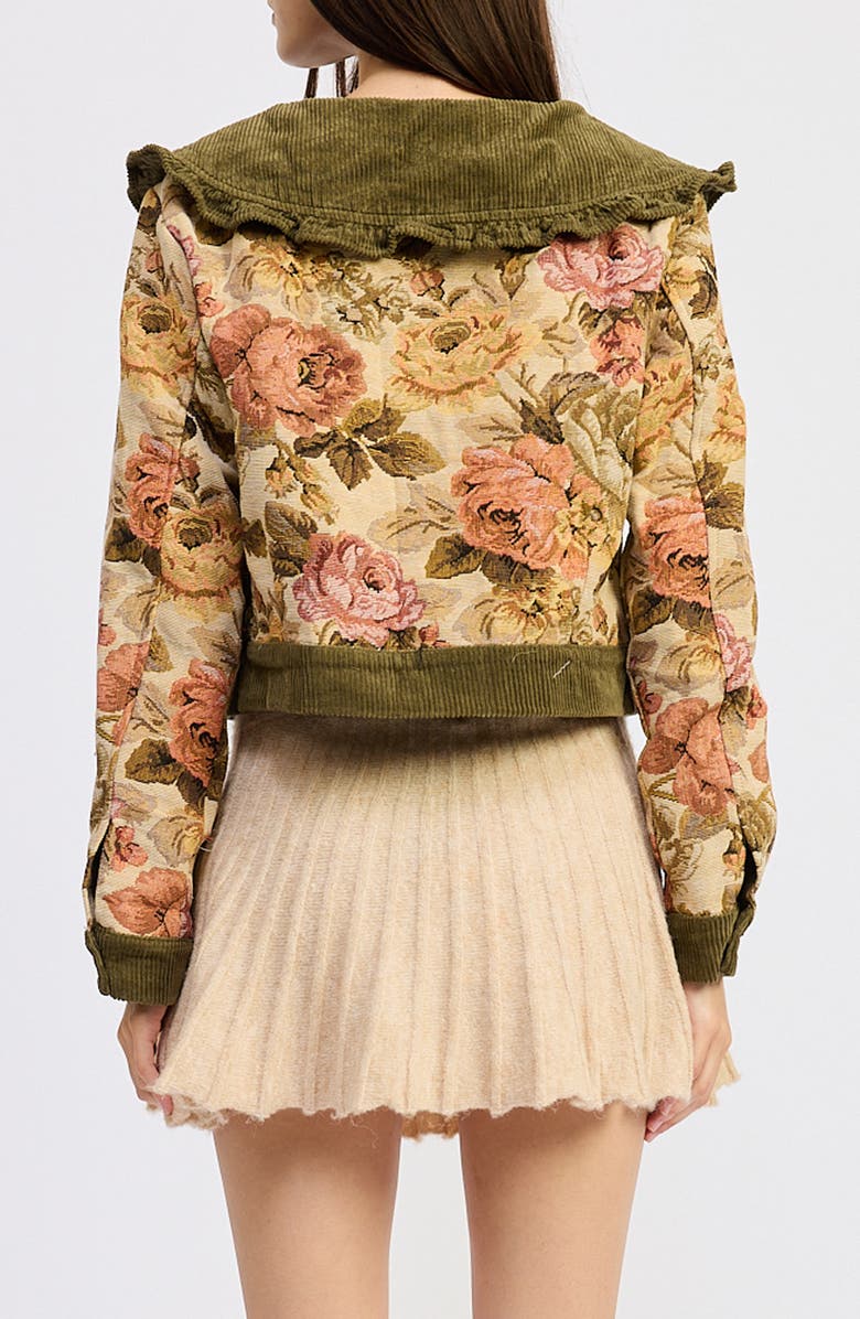 JACQUIE THE LABEL Nathalia Floral Print Jacket, Alternate, color, Olive Coral