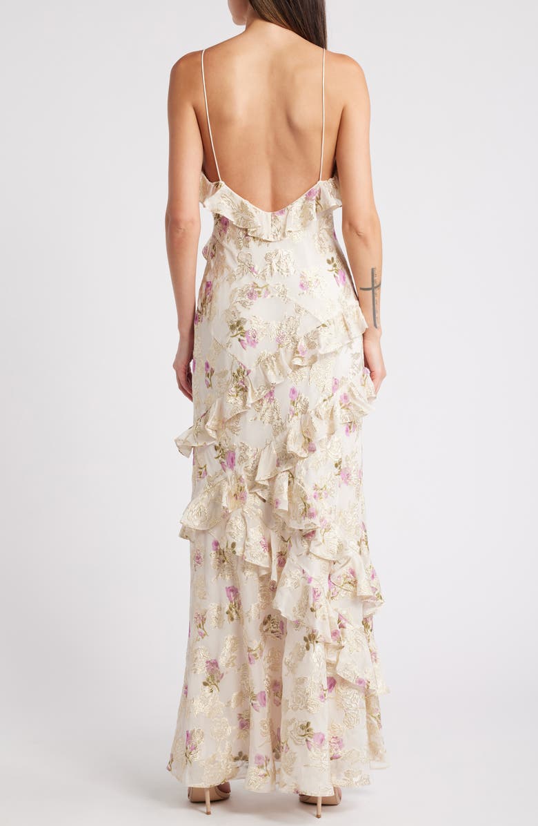 LoveShackFancy Rialto Ruffle Sleeveless Maxi Dress, Alternate, color, 