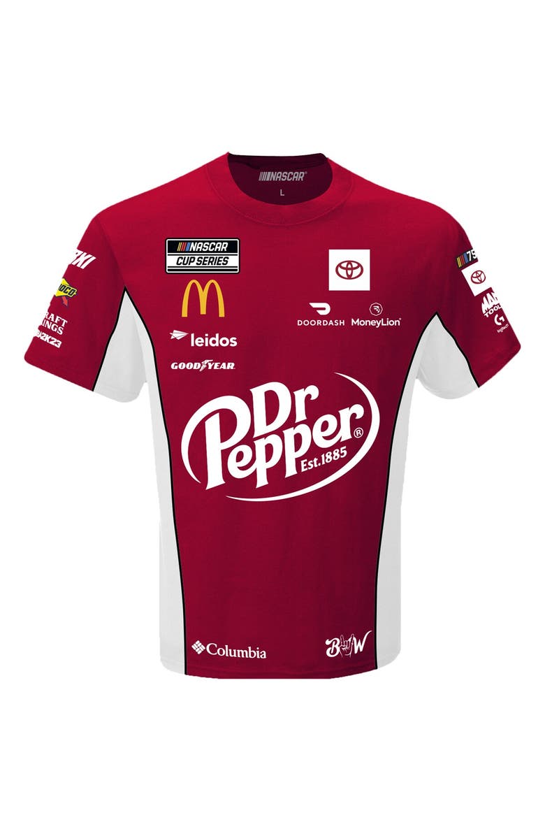 23XI Racing Men's 23XI Racing Burgundy Bubba Wallace Dr. Pepper Sublimated Uniform T-Shirt, Alternate, color,