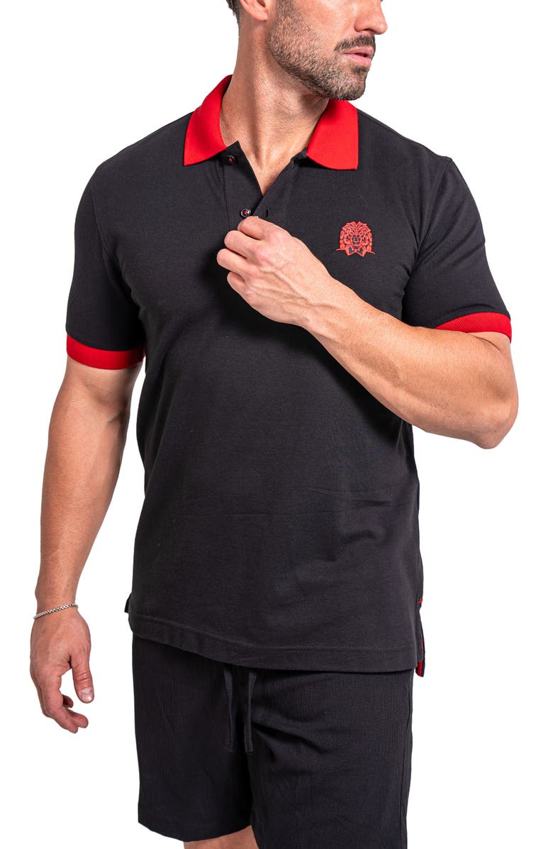 Maceoo Mozartspecktip Stretch Nylon Polo, Alternate, color, Black