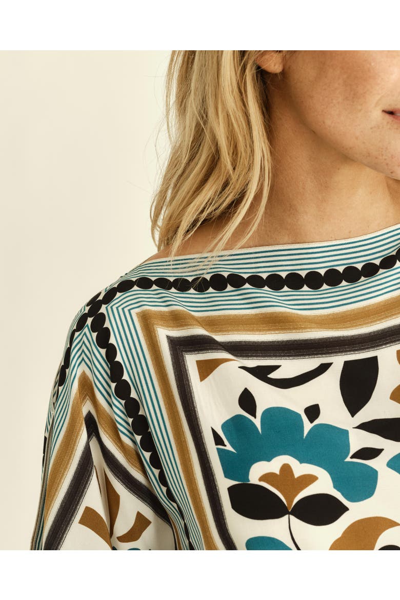 Fenna Printed Scarf Top, Alternate, color, Stained Glass Floral
