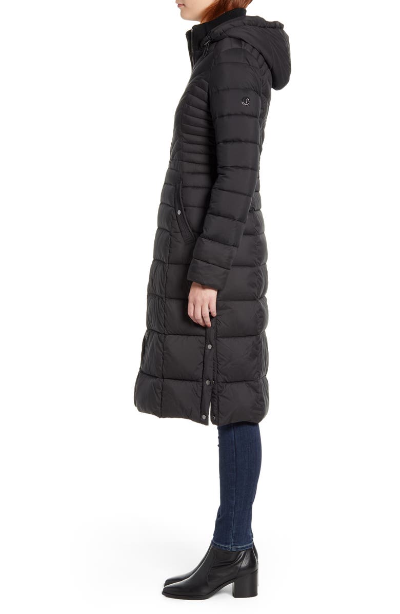 Bernardo Hooded Long Quilted Coat, Alternate, color, 