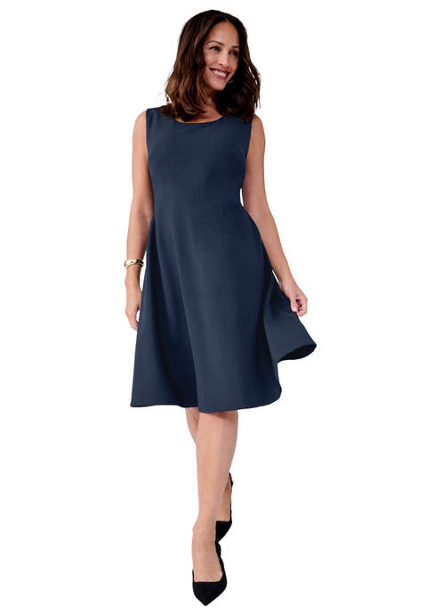 Bi-Stretch Fit and Flare Dress (Plus)