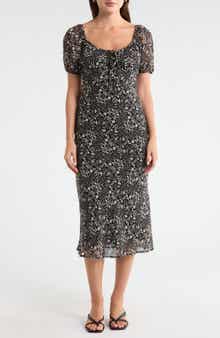 Melrose and Market Short Sleeve Chiffon Midi Dress