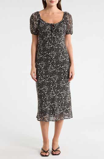 Melrose and Market Short Sleeve Chiffon Midi Dress