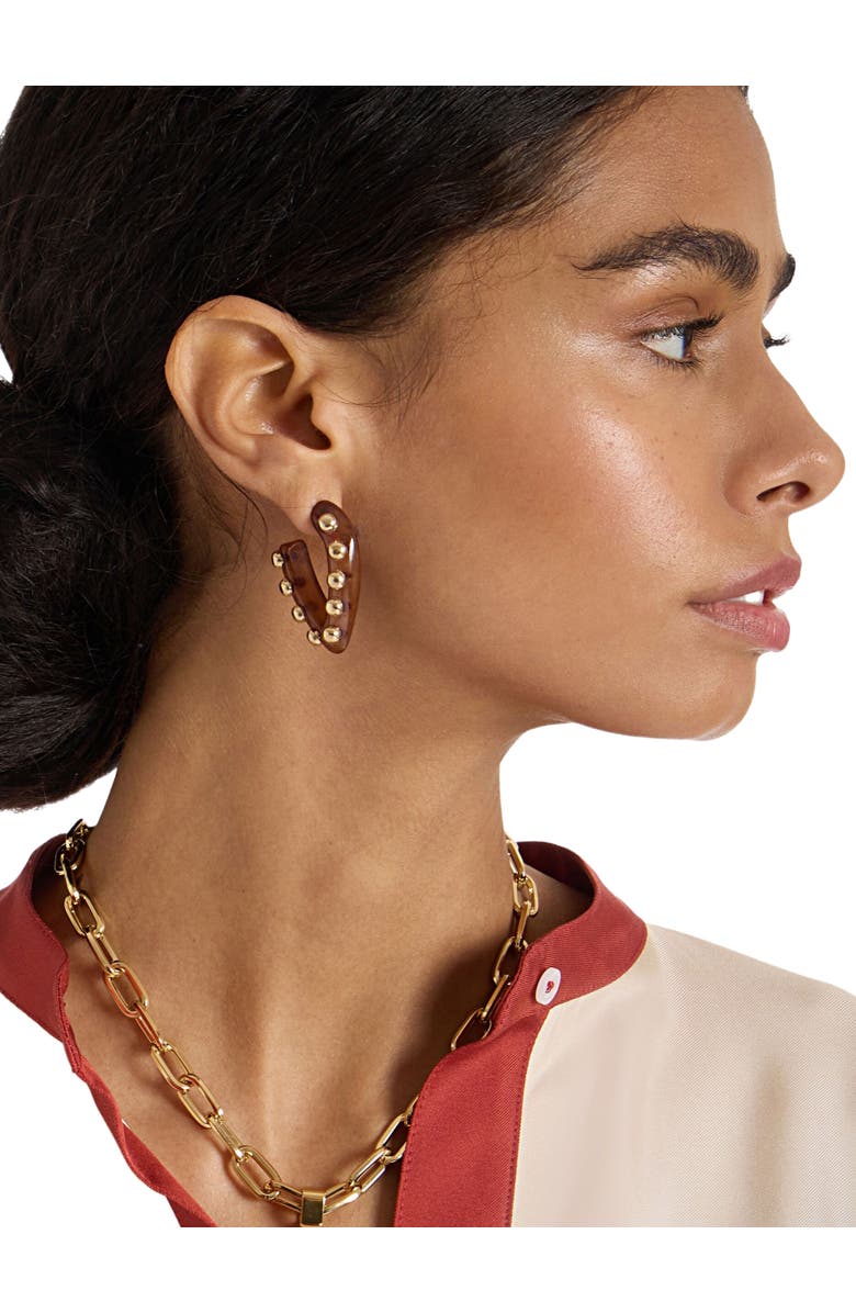 La DoubleJ Dew Earrings Mini Solid Tobacco, Alternate, color, 