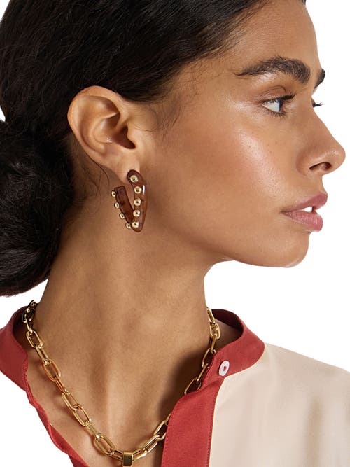 Shop La Doublej Dew Earrings Mini Solid Tobacco