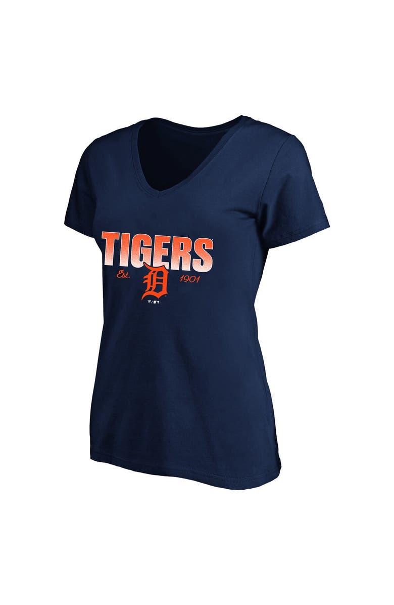 FANATICS Women's Profile Navy Detroit Tigers Plus Size Wordmark V-Neck T-Shirt, Alternate, color, Navy