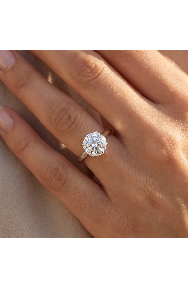 Bliss Diamond VVS 3ct Solitaire Moissanite Engagement Ring Round Brilliant 14k Gold, Alternate, color, 14K White Gold