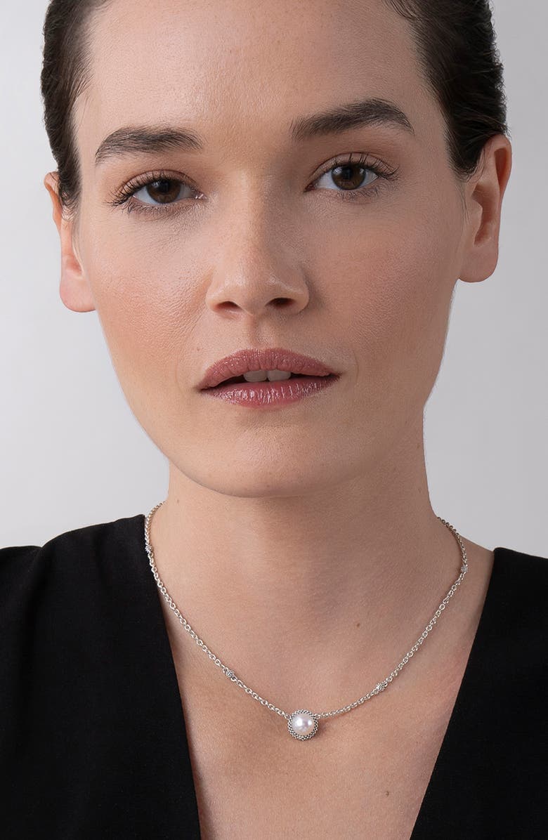 LAGOS Luna Freshwater Pearl Pendant Necklace, Alternate, color, Silver/ Pearl