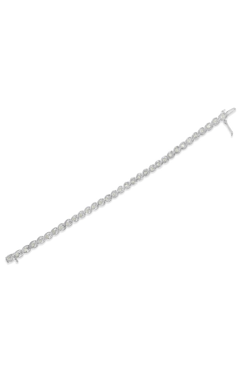 Haus of Brilliance Silver 2 cttw Miracle Plate Set Diamond Spiral Link Bracelet, Alternate, color, White