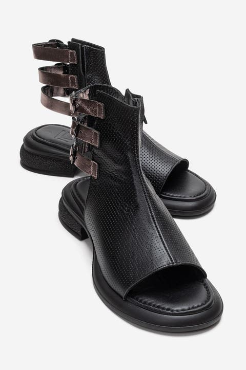 Carina Leather Side Zip Sandal