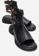 Forever & Always Shoes Carina Leather Side Zip Sandal