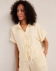 Haven Well Within Linen Tie-Front Top