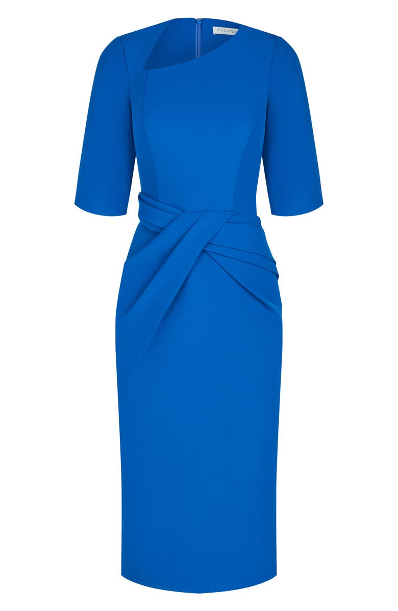 Kay Unger Alexa Asymmetric Midi Cocktail Dress, Alternate, color, 