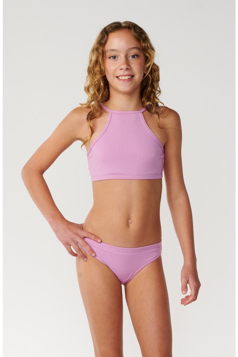 Kids' Premium Rib 2.0 Two-Piece Swimsuit, Main, color, LILAC