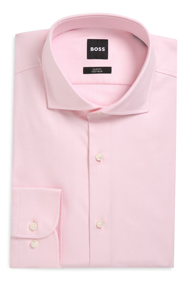 P-Hank Slim Fit Stretch Cotton Dress Shirt, Main, color, LIGHT PASTEL/PINK
